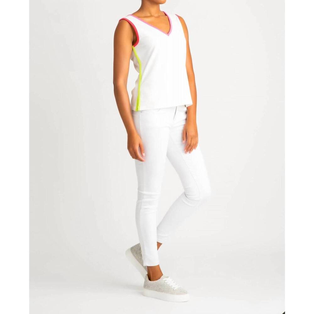 NEW BEREK tips of color tank top in white/multi